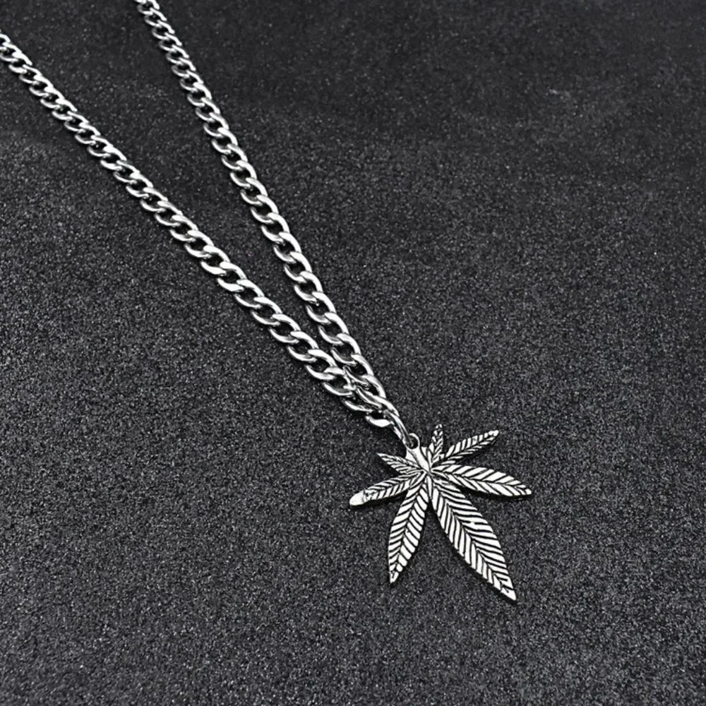 ❤️Hip Hop Leaf Chain Pendant Necklace for women/men, N90201P141